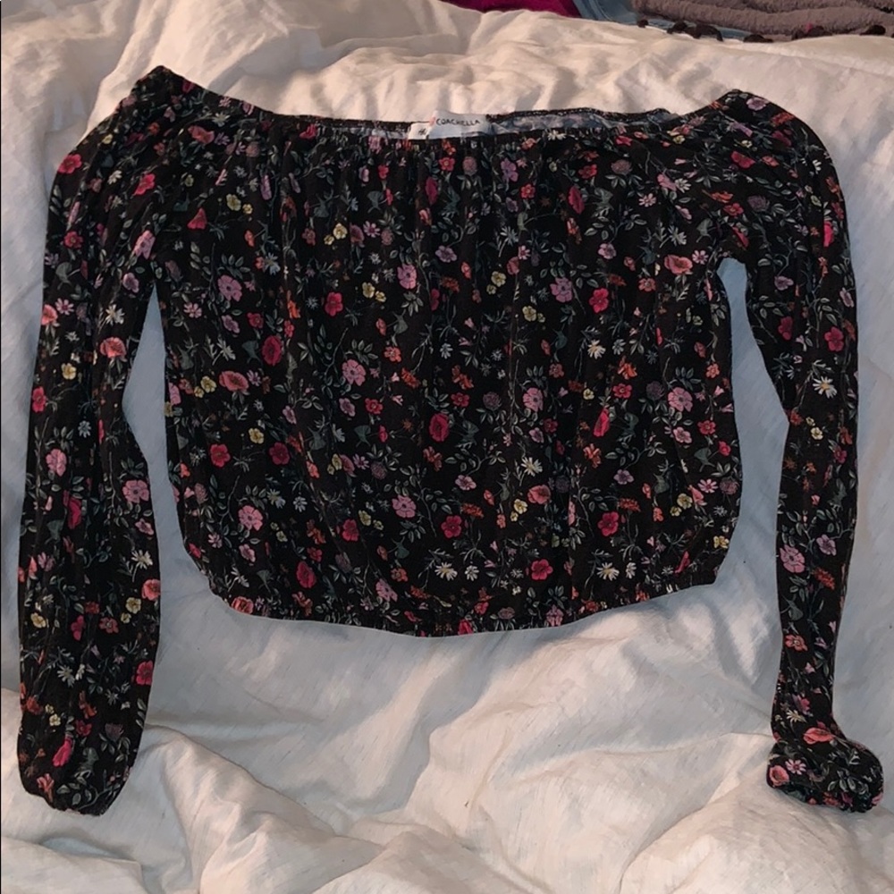 cropped off the shoulder top
